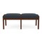 Lesro Lenox Wood 2 Seat Bench Wood Frame, Walnut, RS Night Sky Upholstery LW2001 - alternate 1